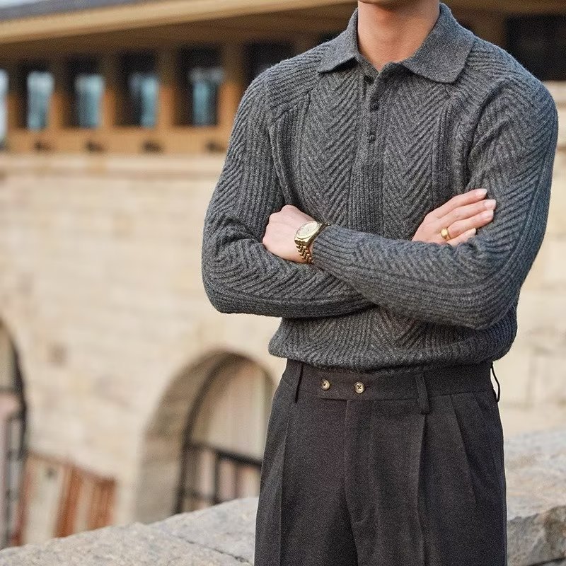 Kael - Lapel Strickpullover