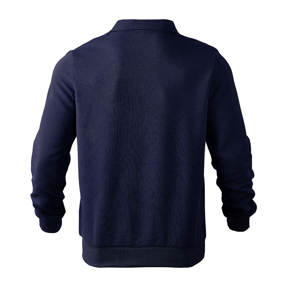 Thorne - Jacquard Sweatshirt mit Reißverschluss