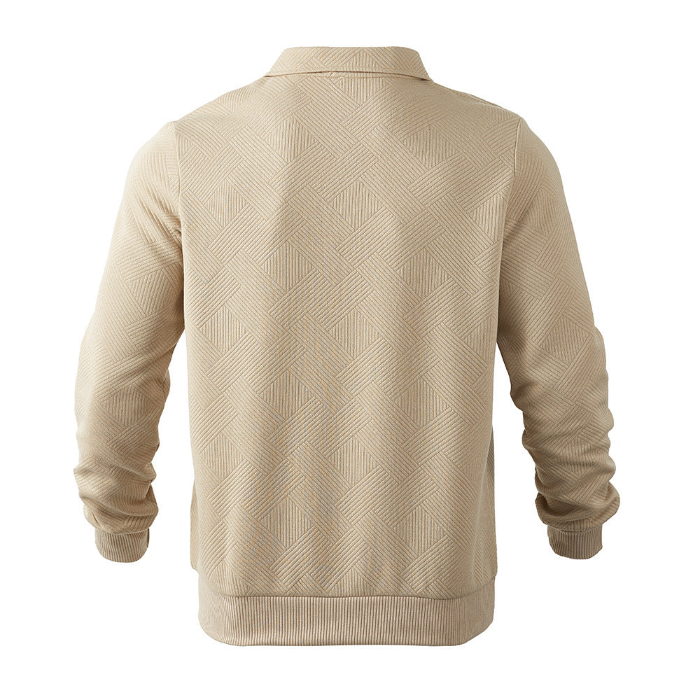 Thorne - Jacquard Sweatshirt mit Reißverschluss